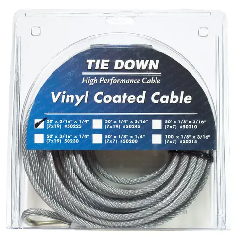 Aircraft Cable Vinyl Coated Galvanized Steel 3/16" D X 30 ft. L Vinyl Coated Aircraft Cable Vinyl Coated Galvanized Steel 3/16" D X 30 ft. L Vinyl Coated