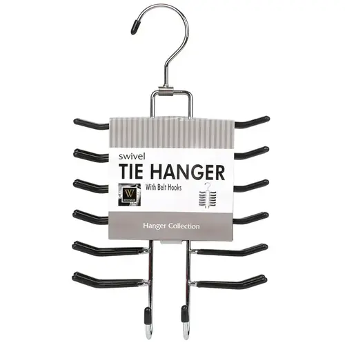 Sliding Tie Rack 6-1/2" H X 1-3/16" W X 11-9/16" L Chrome White Sliding Tie Rack 6-1/2" H X 1-3/16" W X 11-9/16" L Chrome White
