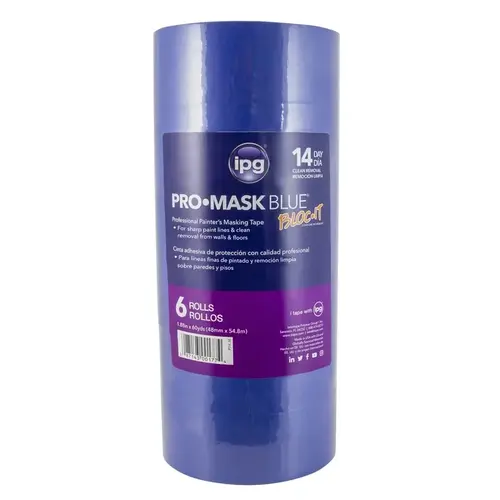 Painter's Tape Pro Mask 1.88" W X 60 yd L Blue High Strength Blue - pack of 9 Painter's Tape Pro Mask 1.88" W X 60 yd L Blue High Strength Blue - pack of 9