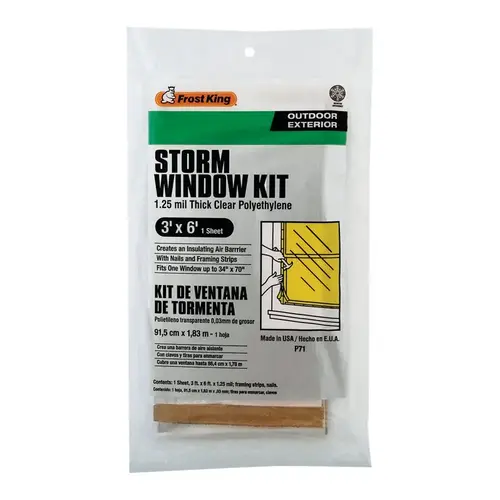 Storm Window Kit Clear Outdoor 36" W X 72" L Clear Storm Window Kit Clear Outdoor 36" W X 72" L Clear