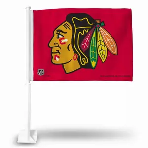 Rico FG7701 Flag MLB Chicago Blackhawks 2.5" H X 1.5" W Red