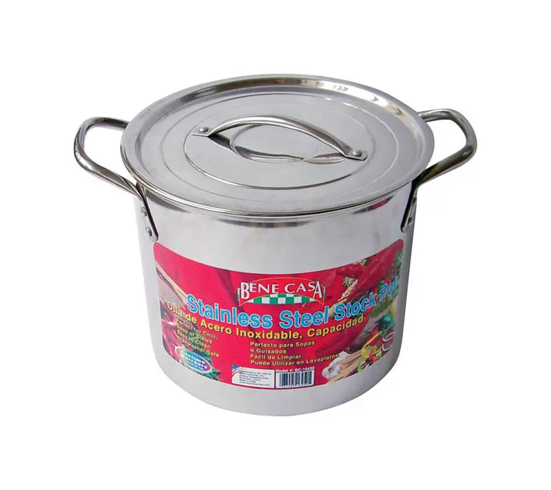 Bene Casa Stock Pot Stainless Steel 9.21 12 qt Silver Silver BC-16460 Bene Casa Stock Pot Stainless Steel 9.21 12 qt Silver Silver BC-16460