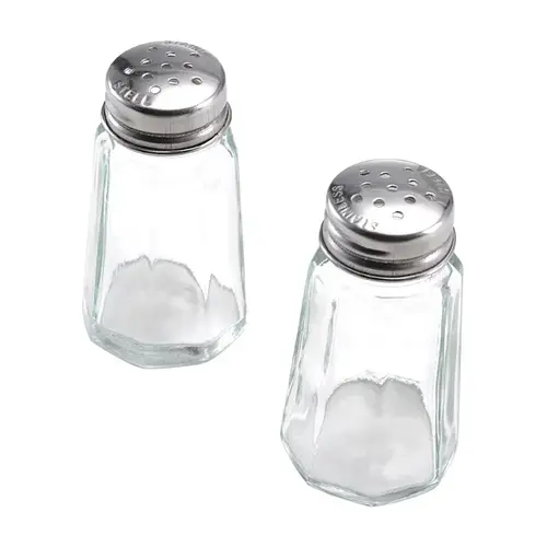 Salt and Pepper Set Clear Glass Clear Pair Salt and Pepper Set Clear Glass Clear Pair