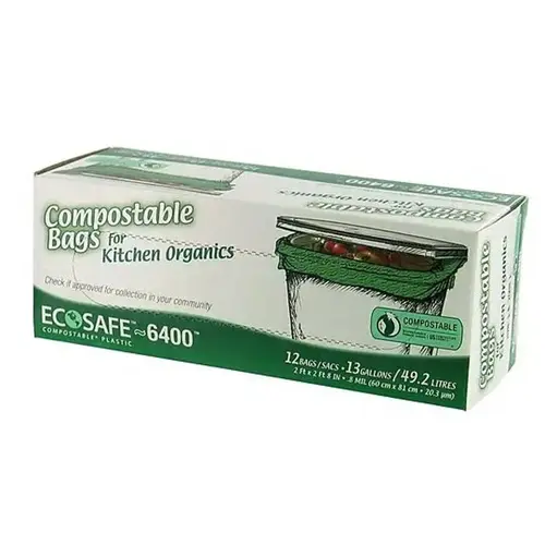 EcoSafe-6400 13 Gal. Compostable Green Trash Bag (12-Count)