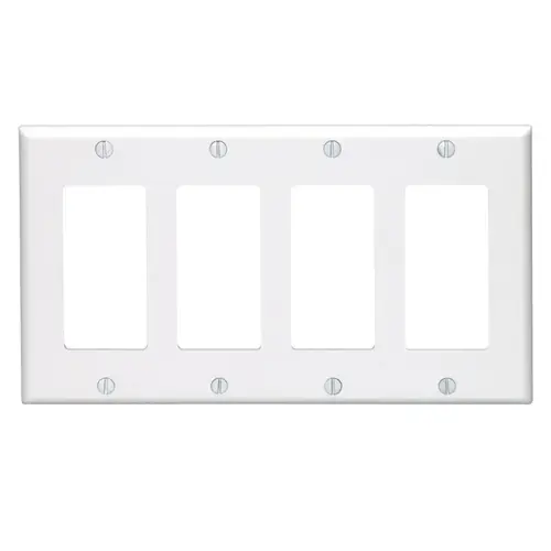 Wall Plate White 4 gang Thermoset Plastic GFCI/Rocker White Wall Plate White 4 gang Thermoset Plastic GFCI/Rocker White