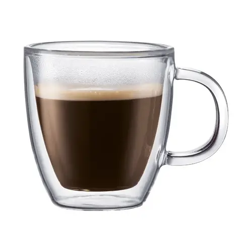 Mug Clear Borosilicate Glass Contemporary 5" D Clear Pair Mug Clear Borosilicate Glass Contemporary 5" D Clear Pair