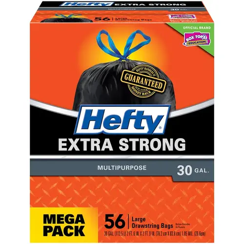 Trash Bags CinchSak 30 gal Drawstring 56 pk 1.05 mil Black Trash Bags CinchSak 30 gal Drawstring 56 pk 1.05 mil Black
