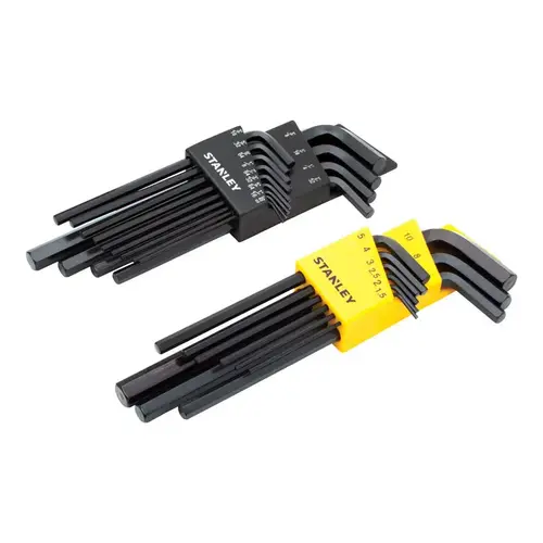 Hex Key Set Multi-Size Metric and SAE Long Arm 7.3" Black Hex Key Set Multi-Size Metric and SAE Long Arm 7.3" Black