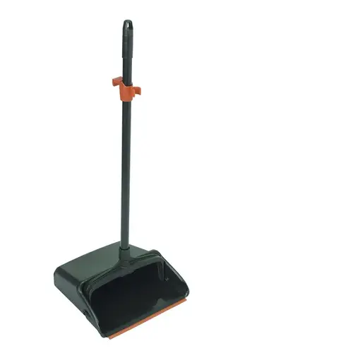 Upright Dustpan: Plastic Body, 28" Aluminum Handle Black Upright Dustpan: Plastic Body, 28" Aluminum Handle Black