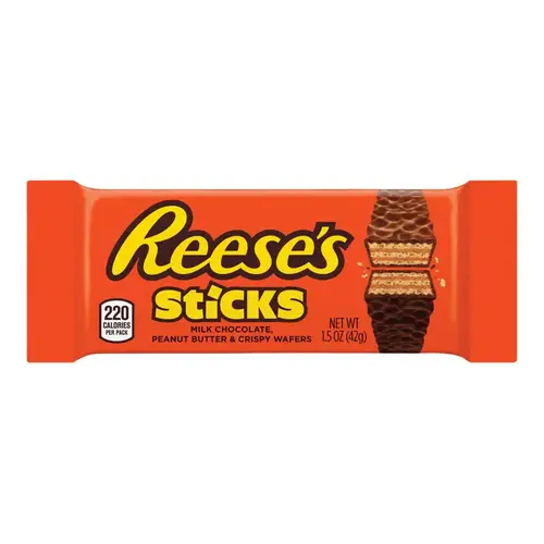 Candy Bar Reese's Sticks Crisp Wafer, Milk Chocolate, Peanut Butter 1.5 oz Candy Bar Reese's Sticks Crisp Wafer, Milk Chocolate, Peanut Butter 1.5 oz