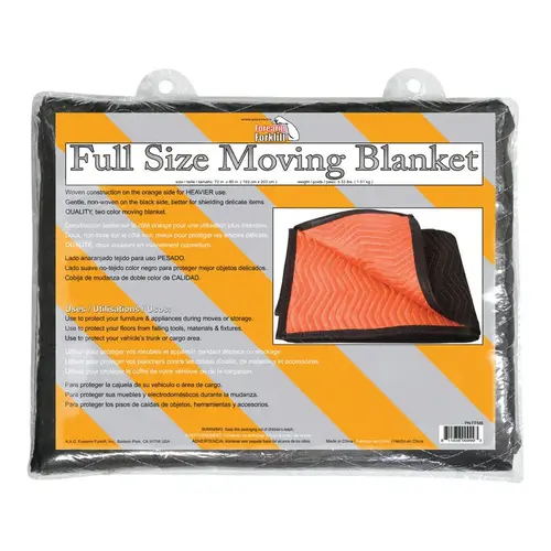 Movers Blanket 72" W X 6.67 ft. L Black/Orange Movers Blanket 72" W X 6.67 ft. L Black/Orange