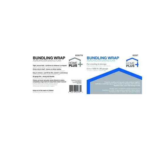 Stretch Film 5" W X 1000 ft. L Clear