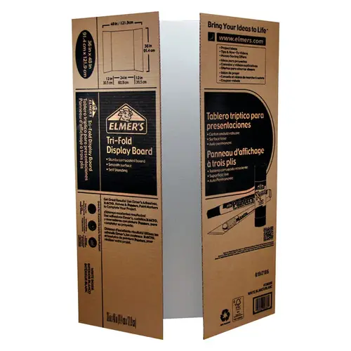 Tri-Fold Display Board Elmer's 48" W X 36" L White Tri-Fold Display Board Elmer's 48" W X 36" L White