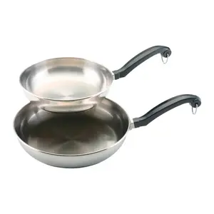 Farberware 71229 Skillet Set Classic Series Stainless Steel 8 & 10" Silver Silver