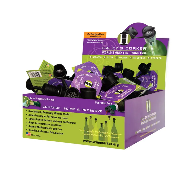 Haleys Corker Corker/Pourer Haleys Corker 750 mL and 1.5 L Bottle oz Black Plastic Black - pack of 36 38400PF-XCP36