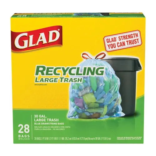 Recycling 30 Gal. Large Blue Trash Bag (28-Count) Recycling 30 Gal. Large Blue Trash Bag (28-Count)