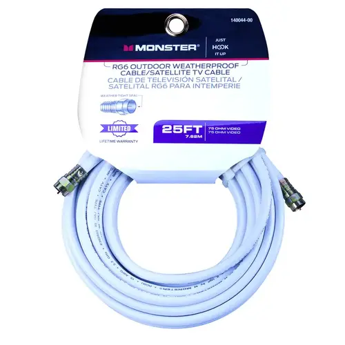 Video Coaxial Cable Just Hook It Up 25 ft. White Video Coaxial Cable Just Hook It Up 25 ft. White