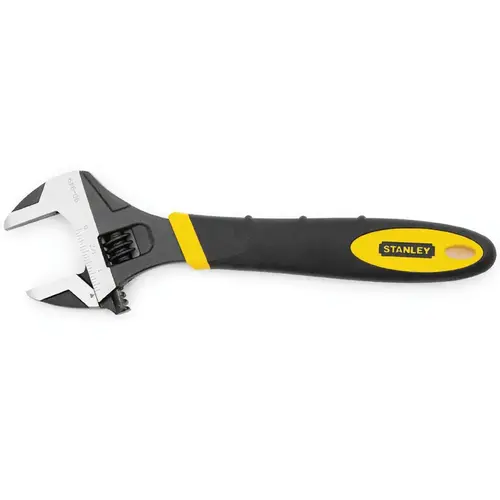 Adjustable Wrench MaxSteel Metric and SAE 10" L Black/Yellow Adjustable Wrench MaxSteel Metric and SAE 10" L Black/Yellow