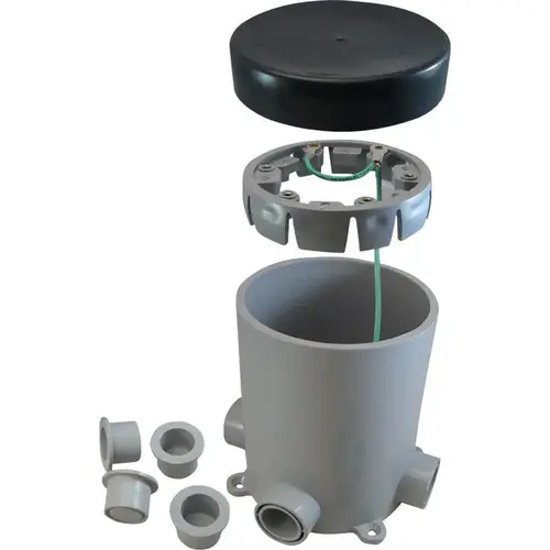 Junction Box 19-1/2 cu in Round PVC 1 gang Gray Gray Junction Box 19-1/2 cu in Round PVC 1 gang Gray Gray