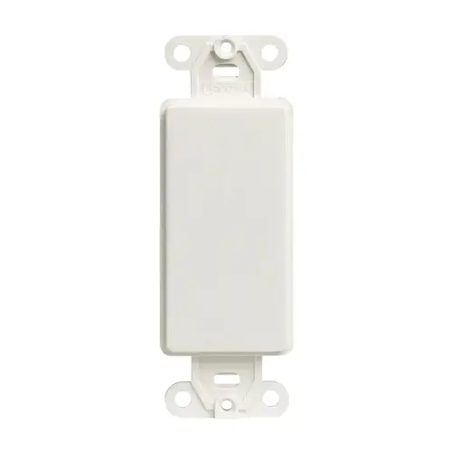 Wall Plate Decora White 1 gang Plastic Blank White