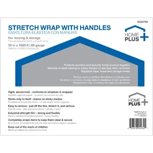 Home Plus FHP20ACE Stretch Film 20" W X 1000 ft. L Clear