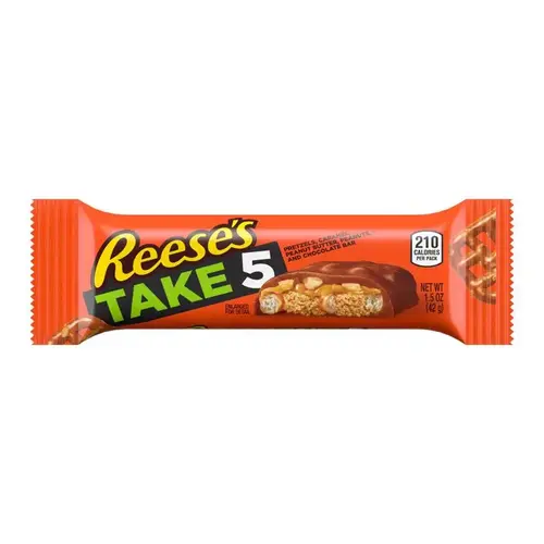 Candy Bar Hershey's Reese's Take 5 Pretzels, Caramel, Peanuts, Peanut Butter and Chocolate 1.5 o